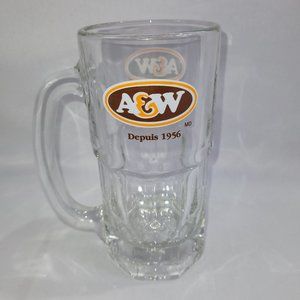 A&W Great Root Beer 1980s Vintage 7" Glass Mug Restaurant Root Bear Soda